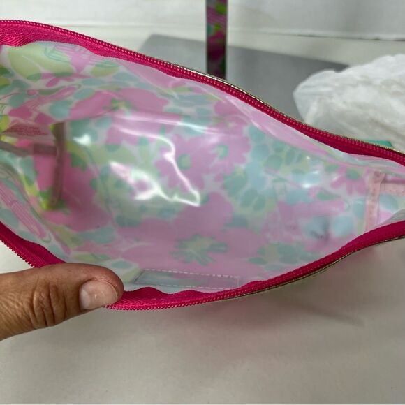 Lilly Pulitzer for Estee Lauder Floral Print Pink Multicolor Small Makeup Bag - Picture 6 of 7